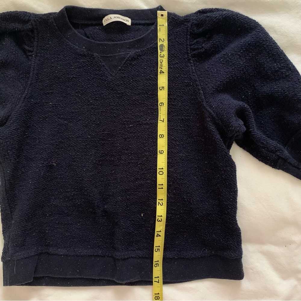 Girls Navy Blue Ulla Johnson Phoebe puff-sleeve sweater